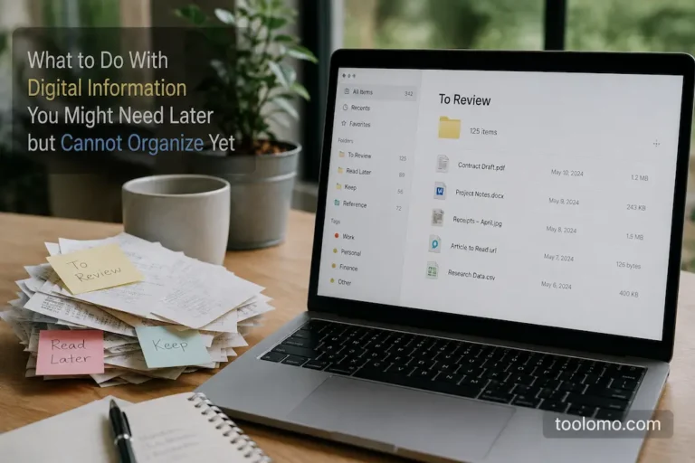 What to Do With Digital Information You Might Need Later but Cannot Organize Yet